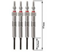 Lot De 4 Bougies De Préchauffage - Renault Megane Iv Berline Bicorps Trois Ou Cinq Portes (B9a\M\N_) 1.5 Dci 110 (B9a3) À Part. 11/2015