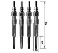 Lot De 4 Bougies De Préchauffage - Vw Transporter T4 Fourgon (70a, 70h, 7da, 7dh) 2.5 Tdi 09/1995>04/2003