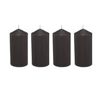 Lot de 4 bougies en cire de couleur noire Ø5 x 10 cm et 25 h de combustion