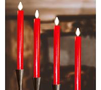 lot de 4 bougies LED cire véritable rouge FB 2/4/6/8 h Timer Variable mode scintillement 35741
