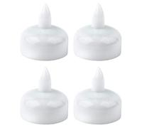 Lot de 4 bougies LED flottantes - Diamètre : 3,6 cm - Hauteur : 4 cm - Étanche (blanc chaud)