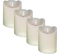 lot de 4 bougies LED vintage en cire véritable 10cm