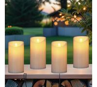 lot de 4 bougies LED vintage en cire véritable 15cm