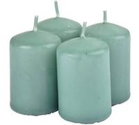 Homéa, Set de 4 Bougies Pilier Ø4 x H6 cm Essentiel Parfum The Vert