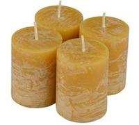 Lot de 4 Bougies Pilier "Rustique" 5cm Jaune Jaune G