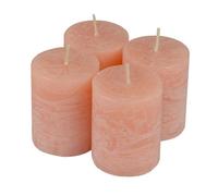 Lot de 4 Bougies Pilier ""Rustique"" 5cm Rose Poudré