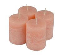 Lot de 4 Bougies Pilier "Rustique" 5cm Rose Poudré