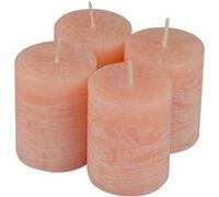 Lot de 4 Bougies Pilier Rustique 5cm Rose Poudré Rose G