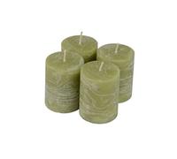 Lot de 4 Bougies Pilier "Rustique" 5cm Tilleul G