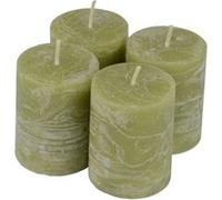 Lot de 4 Bougies Pilier "Rustique" 5cm Tilleul