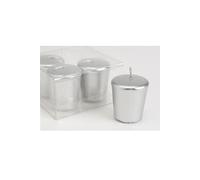 Lot de 4 bougies Votive 4,6 x 5,1 cm argent - Amadeus - Argent - Cire Argent G