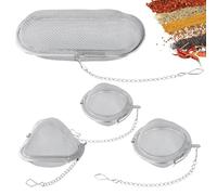 Lot de 4 Boules à Thé et Passoires à Épices en Acier Inoxydable - Infuseur Réutilisable pour Thé en Feuilles, Herbes et Épices avec Chaîne Pratique