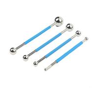 Lot de 4 boules de joint de carrelage en acier inoxydable à double tête avec poignée en caoutchouc pour carrelage de cuisine, salle de bain, salon