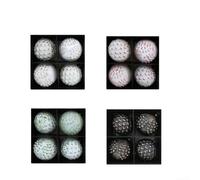 Lot de 4 boules de Noël de style rétro en PVC et détails faits à la main pour décoration saisonnière de vacances (10 cm, vert)