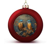 Lot de 4 boules de Noël en plastique incassable avec texte photo personnalisable Rouge 60 mm