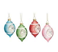 Lot de 4 boules de Noël pastel vintage