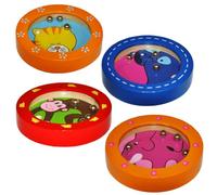 Lot de 4 boules de patience - Motif dauphin, éléphant, singe et chat - Labyrinthe pour enfants - Jeu d'adresse - Labyrinthe à billes - Petit cadeau d'anniversaire - Jeu de poche