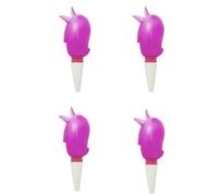 Lot de 4 boules d'irrigation pour plantes, 60 ml, oiseaux, terre cuite, auto-arrosage des plantes d'intérieur, cône d'argile, cône d'irrigation des plantes, cône d'irrigation pour les vacances (violet