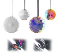 Lot de 4 boules en verre de cristal, 45 mm, 75 mm, prismes en cristal, attrape-soleil, pendentifs arc-en-ciel, cristal suspendu, pour décoration de mariage, fête, bricolage (multicolore, transparent)