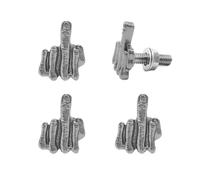 Lot de 4 boulons à doigt moyen for plaque d'immatriculation, capuchons de plaque d'immatriculation for cadre d'étiquette, kit de remplacement de vis de moto(Sliver)