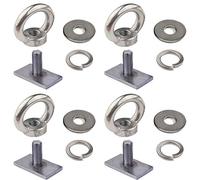 Lot de 4 boulons à œil robustes en acier inoxydable - Écrous à œil M8, œillet d'arrimage pour maintenir votre tendeur ou corde d'ancrage