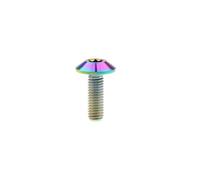 YUANYAO Lot De 4 Boulons À Tête De Parapluie Torx en Titane Ti M5/M6 X 12/15/20 Mm for Pièces De Vélo Et De Moto(Rainbow,15MM_M5)