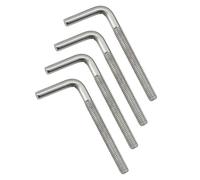 Lot de 4 boulons d'ancrage à béton M10 x 120 mm en acier inoxydable 304 à angle droit avec crochets de fixation