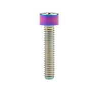 YUANYAO Lot de 4 boulons en Titane M4 x 10 12 15 20 mm DIN912 Clé Allen Vis Ti for Fixations de boulons de Potence de vélo(Rainbow,20MM_M4)