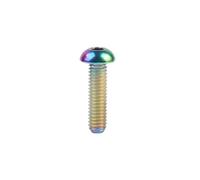 YUANYAO Lot de 4 boulons en Titane Ti M4 x 6 8 10 12 15 20 mm à tête hexagonale intérieure Demi-Ronde for Fixations de vélo(Rainbow,12MM_M4)