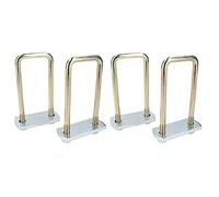 Lot de 4 boulons en U M10 50 mm x 130 mm avec plaques et écrous haute résistance