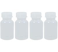 Lot de 4 Bouteilles à col Large de 100 ML avec Bouchon à vis, Bouteilles de pharmacien, Bouteilles de Laboratoire, boîte de Conservation, boîte en Plastique (PE-LD), sans BPA, fabriquées en Allemagne