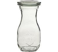 Lot de 4 bouteilles de jus avec couvercle, anneaux de conservation et pinces à refermer - Capacité : 250 ml