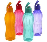 Lot de 4 bouteilles d'eau Tupperware - Fliptop - 1 litre - À réfrigérer