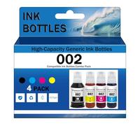 Lot de 4 bouteilles d'encre de recharge couleur 002 compatibles avec les imprimantes Epson L4151 L4153 L4156 L4158 L4163 L4165 L4166 L4167 L4168 L4169 L4263 L4266 L4267 L4268 L(Size:1Set,Color:4Color)