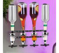 Lot de 4 Bouteilles optiques pour Bar à domicileDistributeur pour Home Bar,spiritueux, vin à l'envers pour la Maison, Le Bar, Le Garage, la Grotte pour Homme, 4 Broches (42 g) Argent