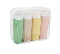 Lot de 4 bouteilles voyage en silicone 100 ml, accessoires portables, anti-fuite, compressibles Pour les Voyages(Clear)