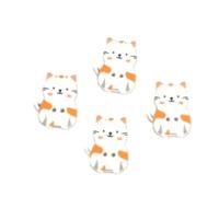 Lot de 4 - Bouton Chat Plastique 2 trous Coloris au choix 20 x 26 mm (Blanc)