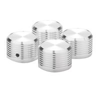 Lot de 4 boutons d'amplificateur de guitare en aluminium 38 x 25 mm - Bouton d'amplificateur de radio - Potentiomètre - Contrôle du volume