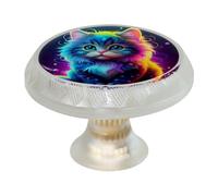 Lot de 4 boutons d'armoire en forme de chat punk pour commode, tiroir, placard, placard coloré pour meubles de cuisine, décoration d'intérieur