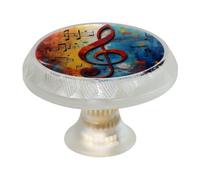 Lot de 4 boutons d'armoire en notations musicales pour commode, tiroir, placard, placard - Boutons de placard pour meubles de cuisine, décoration d'intérieur