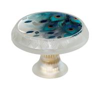 Lot de 4 boutons d'armoire en plumes de paon pour commode, tiroir, placard, placard coloré pour meubles de cuisine, décoration d'intérieur