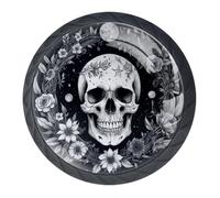 Lot de 4 boutons d'armoire et de tiroirs gothiques et floraux pour cuisine, salon, salle de bain, meubles de placard modernes