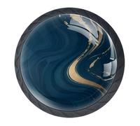 Lot de 4 boutons d'armoire et tiroirs décoratifs en marbre noir pour cuisine, salon, salle de bain, meubles de placard modernes