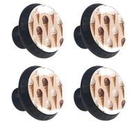 Lot de 4 boutons d'armoire ronds en verre pour commodes, tiroirs, crème glacée au chocolat, dessert, crème glacée, 35 mm