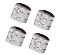 Lot de 4 boutons de contrôle du volume et de la tonalité en métal pour guitare et basse pour instrument électrique de remplacement (argenté)