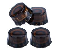 Lot de 4 boutons de contrôle transparents pour guitare basse électrique, vitesse, volume, réglage du volume