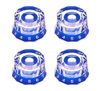 Lot de 4 boutons de guitare électrique transparents en forme de dodecagon pour guitare électrique PRS/LP/SG/Les Paul Bleu clair