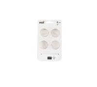 Lot de 4 boutons de meuble Rond zamak brossé H.27 x l.33 x P.33 mm