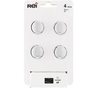 Lot de 4 boutons de meuble Rond zamak chromé H.25 x l.25 x P.25 mm