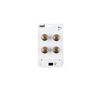 Lot de 4 boutons de meuble Rond zamak laitonné H.25 x l.25 x P.25 mm